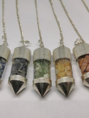 Pendoli dei Chakra con pietre naturali e testimone