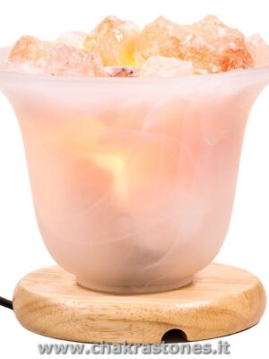 Lampada con cristalli di sale