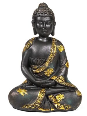 Buddha della meditazione - statua nero-oro
