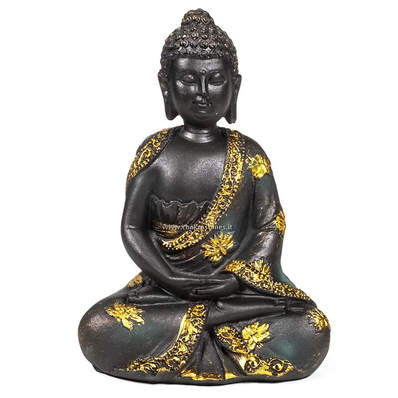 Buddha della meditazione – statua nero-oro_1