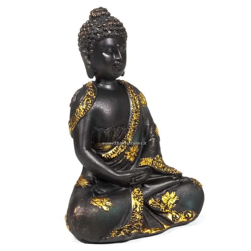 Buddha della meditazione – statua nero-oro_2