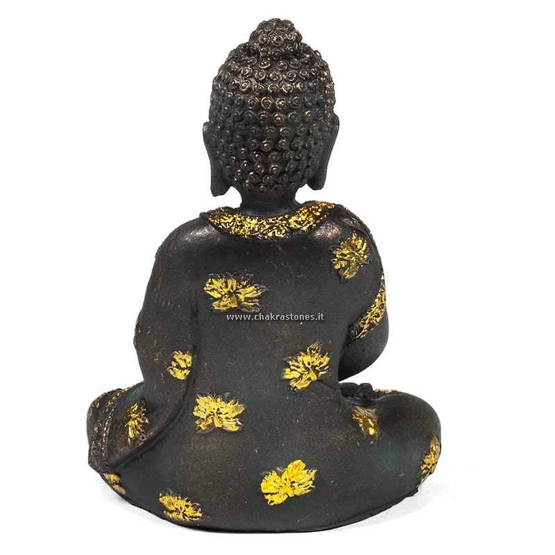 Buddha della meditazione – statua nero-oro_3