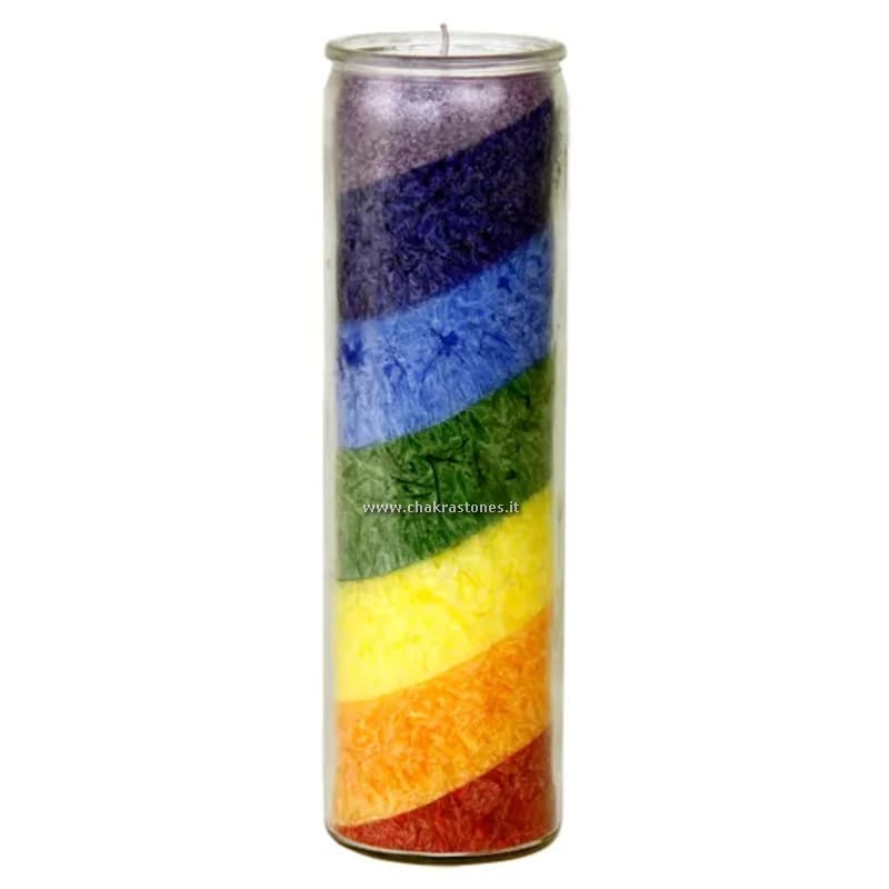 Candela arcobaleno non profumata in vetro_1