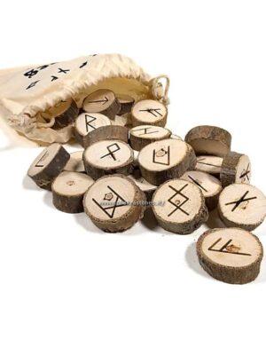 Rune in Legno set completo con sacchetto in cotone