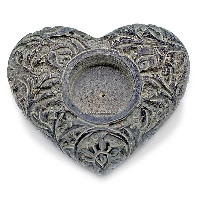 16828 – Porta candela_brucia incenso Cuore pietra ollare grigio_3