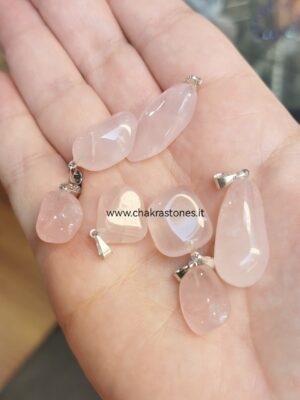 Ciondolo in QUARZO ROSA con gancio