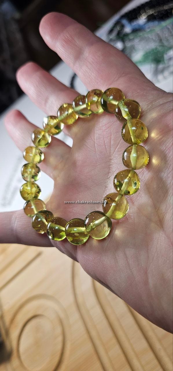 ambra baltica verde – 1a scelta – bracciale – 14,6g -2